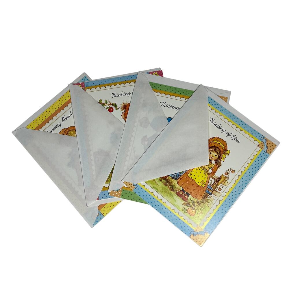 BONNETS & BLESSINGS Vintage 1996 Thinking of You Greeting Cards Set 4 Envelopes